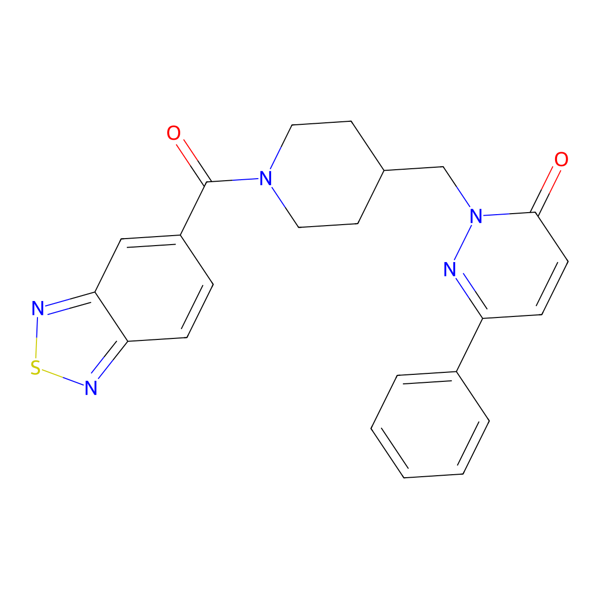 2-{[1-(2,1,3-Benzothiadiazole-5-carbonyl)piperidin-4-yl]methyl}-6-phenyl-2,3-dihydropyridazin-3-one molecular structure, CAS 2097935-64-1