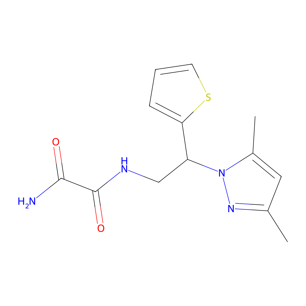 N1-(2-(3,5-dimethyl-1H-pyrazol-1-yl)-2-(thiophen-2-yl)ethyl)oxalamide molecular structure, CAS 2097935-71-0