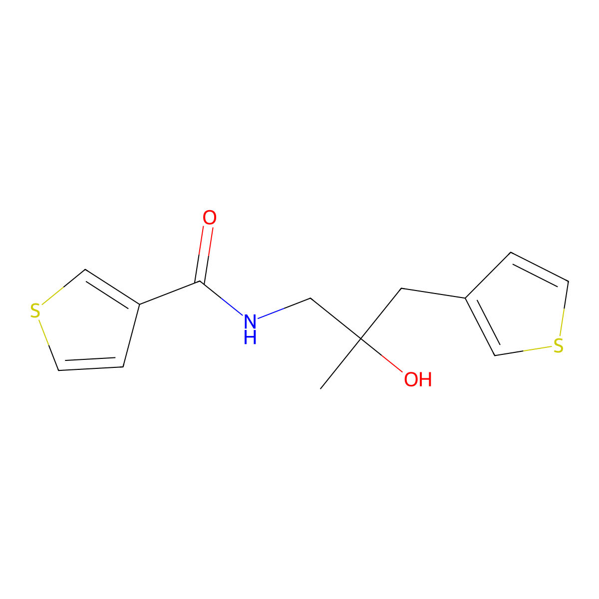 N-[2-hydroxy-2-methyl-3-(thiophen-3-yl)propyl]thiophene-3-carboxamide molecular structure, CAS 2097935-85-6