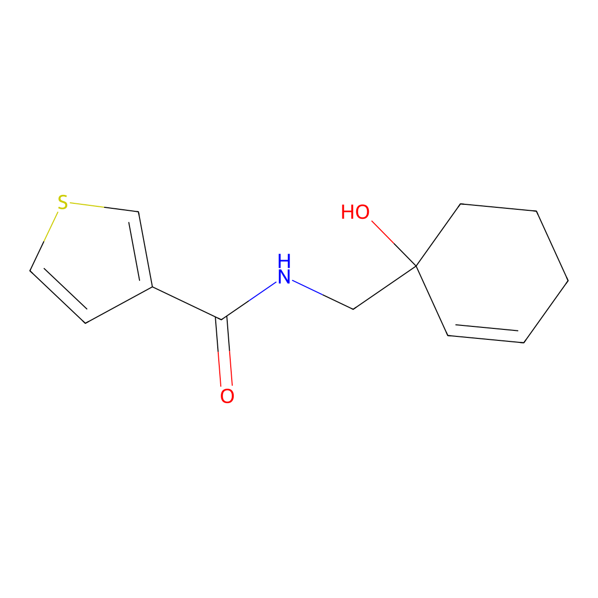 N-[(1-hydroxycyclohex-2-en-1-yl)methyl]thiophene-3-carboxamide molecular structure, CAS 2097935-98-1