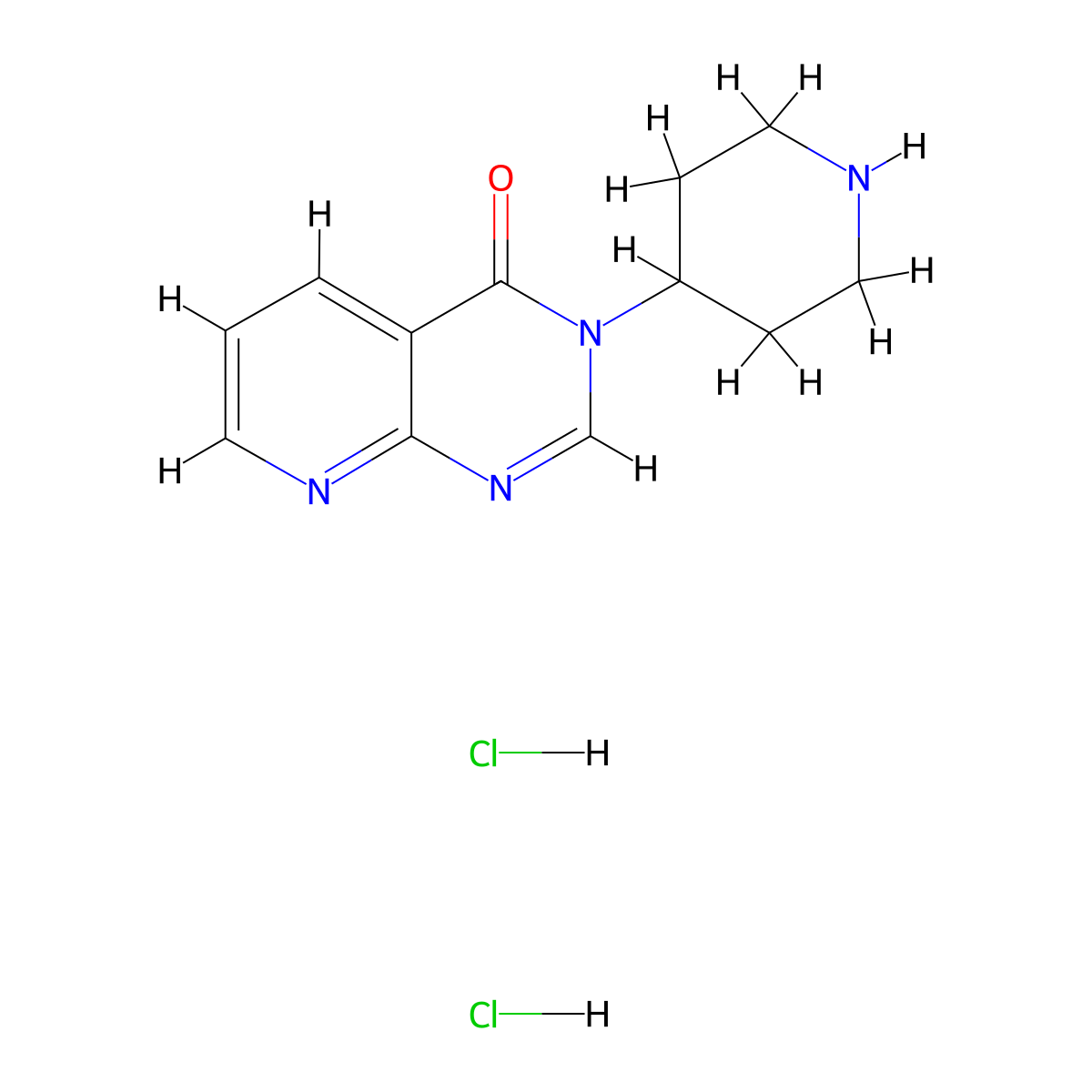 3-(piperidin-4-yl)-3H,4H-pyrido[2,3-d]pyrimidin-4-one dihydrochloride molecular structure, CAS 2097936-06-4