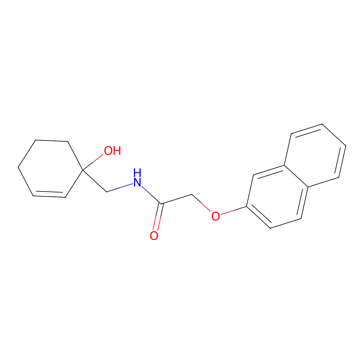 N-[(1-hydroxycyclohex-2-en-1-yl)methyl]-2-(naphthalen-2-yloxy)acetamide molecular structure, CAS 2097936-08-6