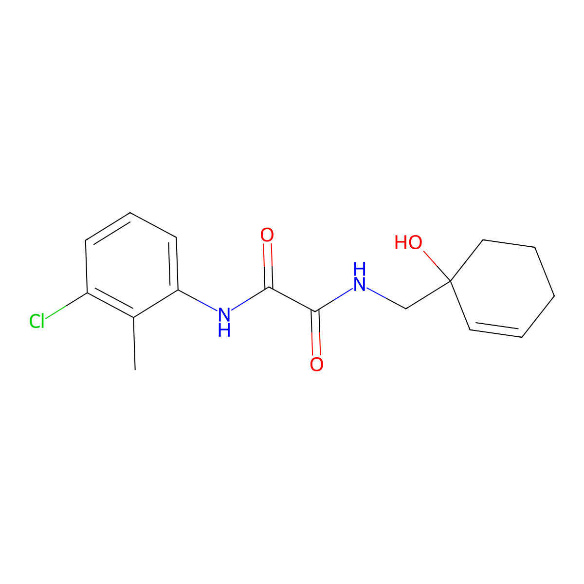 N-(3-chloro-2-methylphenyl)-N'-[(1-hydroxycyclohex-2-en-1-yl)methyl]ethanediamide molecular structure, CAS 2097936-15-5