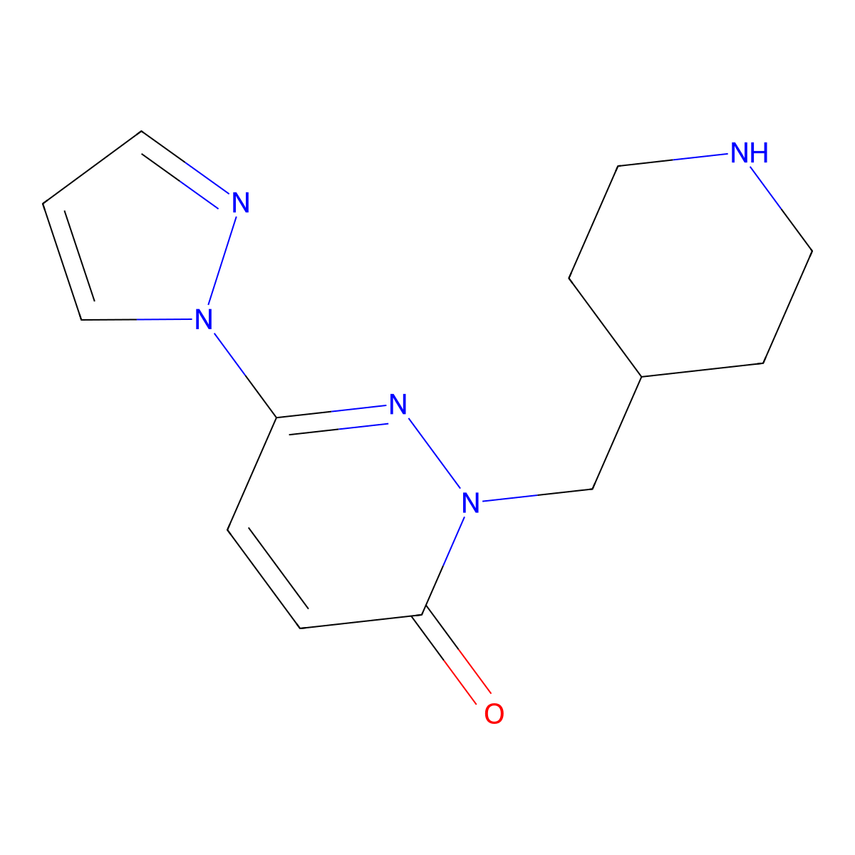 2-[(piperidin-4-yl)methyl]-6-(1H-pyrazol-1-yl)-2,3-dihydropyridazin-3-one molecular structure, CAS 2097936-25-7