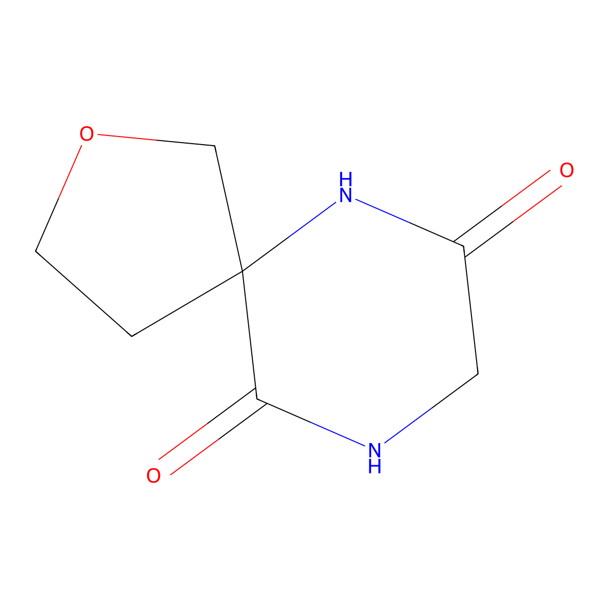 2-Oxa-6,9-diazaspiro[4.5]decane-7,10-dione molecular structure, CAS 2097936-27-9