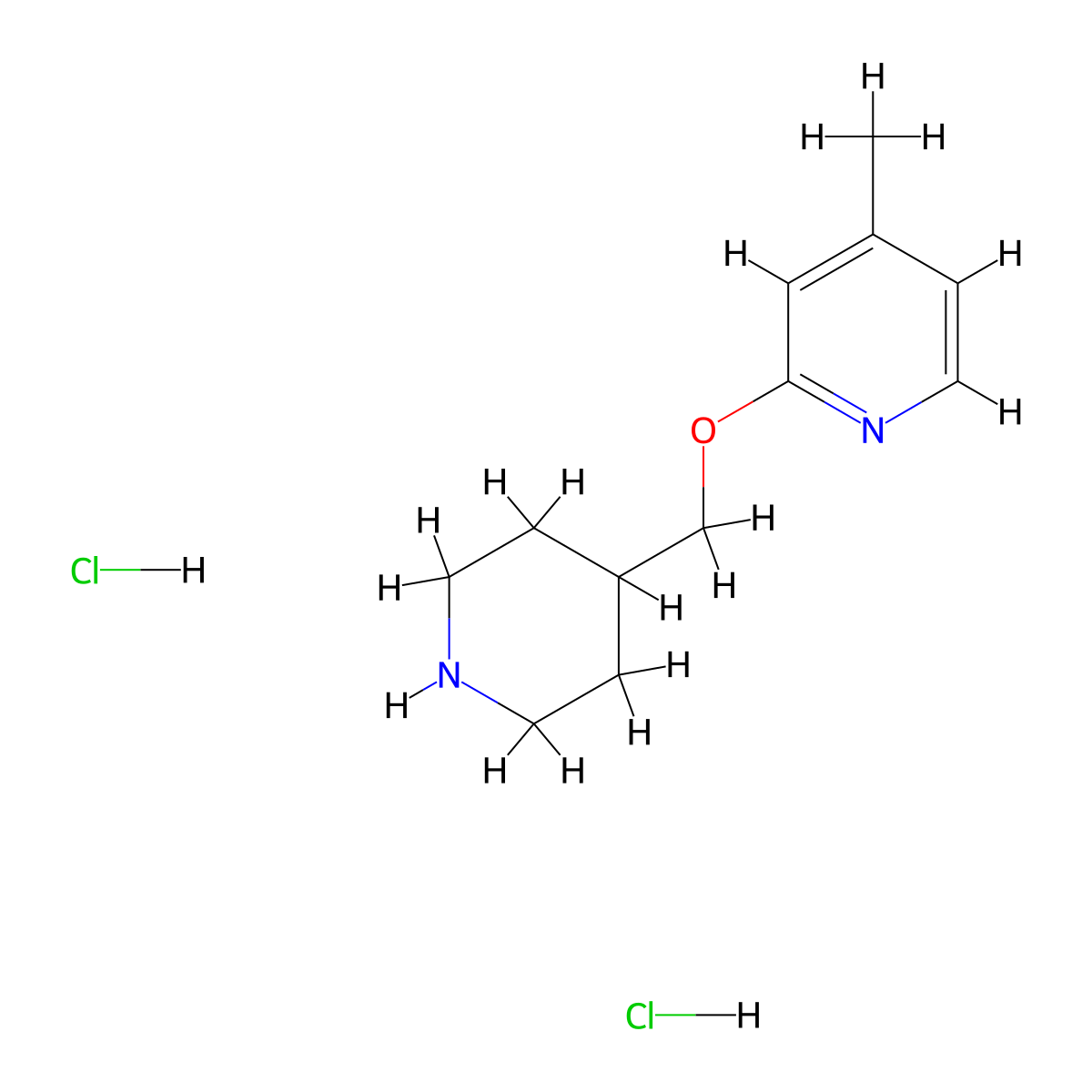 4-Methyl-2-[(piperidin-4-yl)methoxy]pyridine dihydrochloride molecular structure, CAS 2097936-29-1