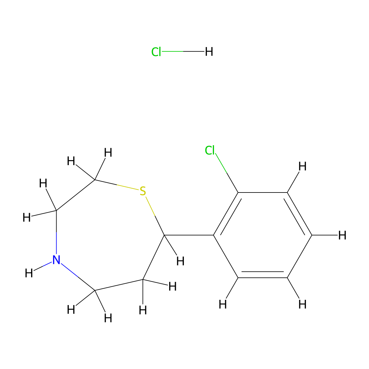7-(2-Chlorophenyl)-1,4-thiazepane hydrochloride molecular structure, CAS 2097936-34-8