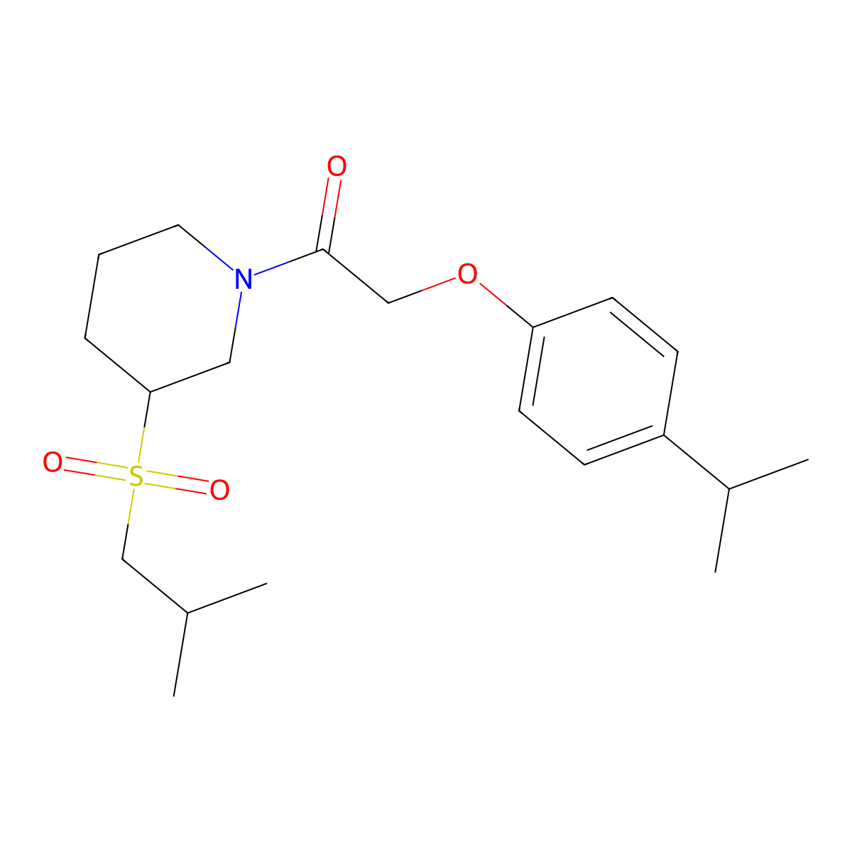 1-[3-(2-Methylpropanesulfonyl)piperidin-1-yl]-2-[4-(propan-2-yl)phenoxy]ethan-1-one molecular structure, CAS 2097936-38-2