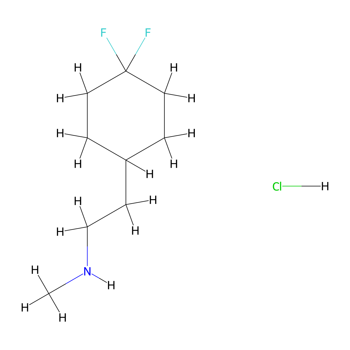 [2-(4,4-Difluorocyclohexyl)ethyl](methyl)amine hydrochloride molecular structure, CAS 2097936-39-3