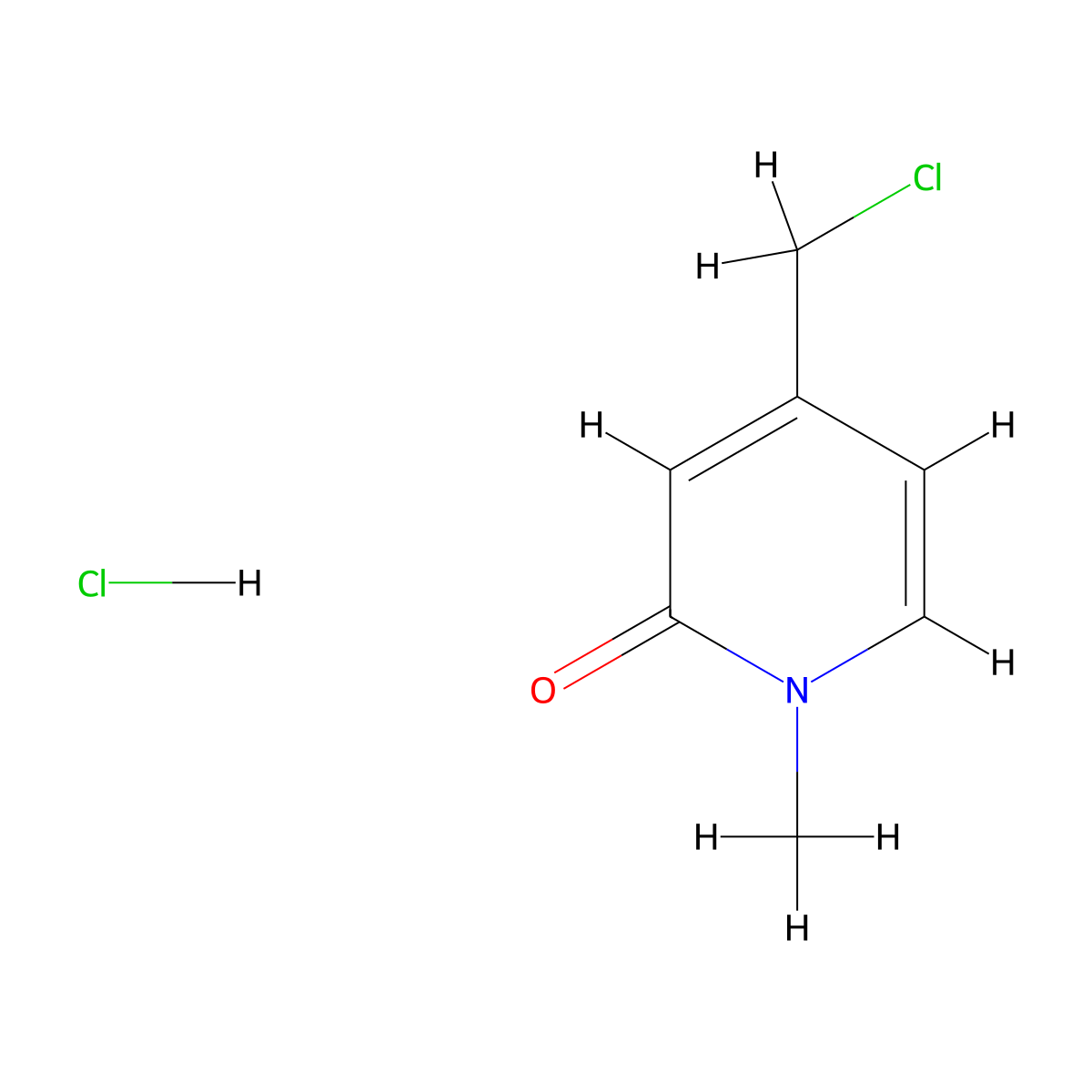 4-(Chloromethyl)-1-methyl-1,2-dihydropyridin-2-one hydrochloride molecular structure, CAS 2097936-40-6