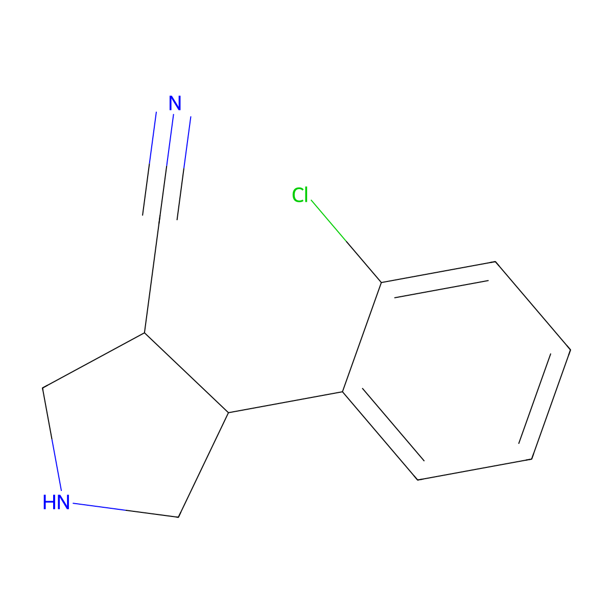 4-(2-Chlorophenyl)pyrrolidine-3-carbonitrile molecular structure, CAS 2097936-44-0