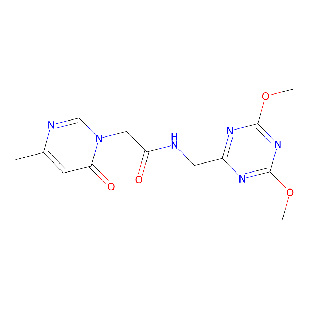 N-((4,6-dimethoxy-1,3,5-triazin-2-yl)methyl)-2-(4-methyl-6-oxopyrimidin-1(6H)-yl)acetamide molecular structure, CAS 2097936-49-5