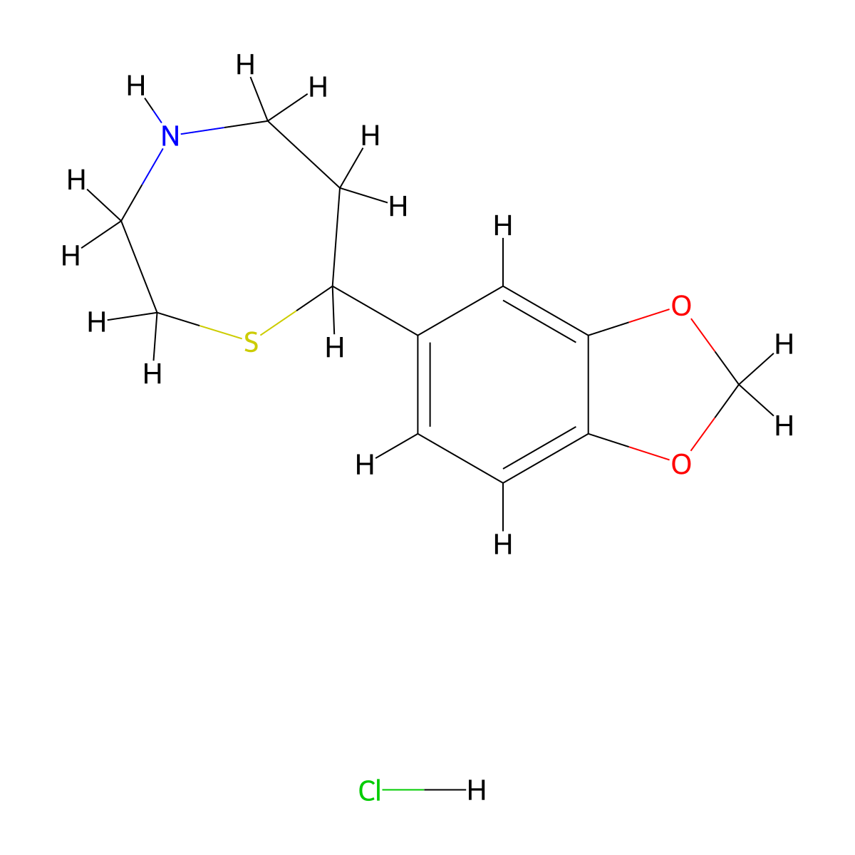 7-(2H-1,3-benzodioxol-5-yl)-1,4-thiazepane hydrochloride molecular structure, CAS 2097936-63-3