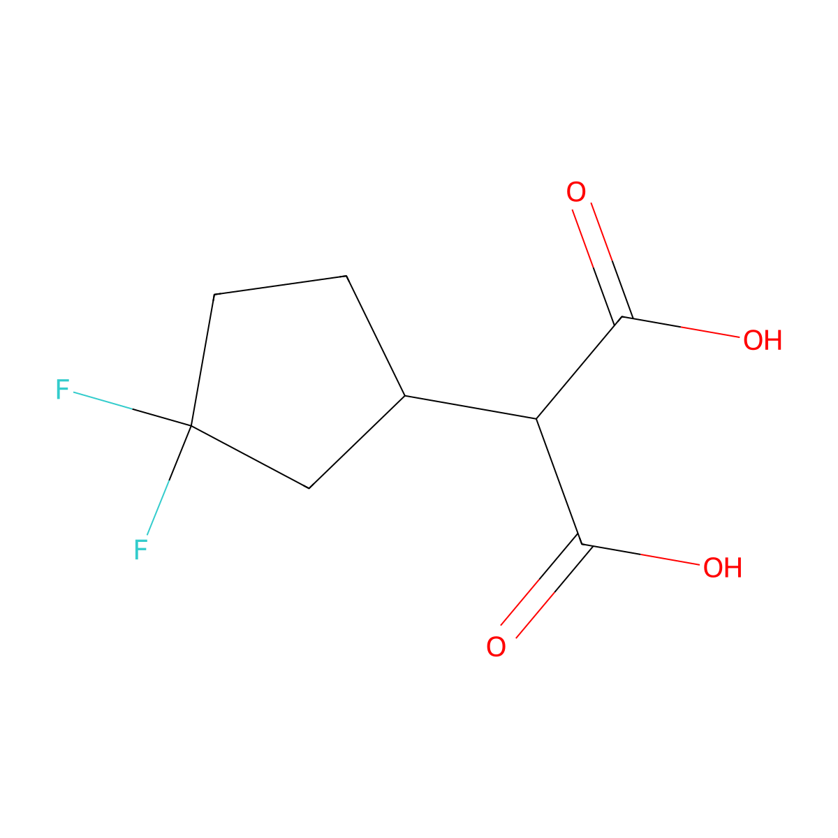 2-(3,3-Difluorocyclopentyl)malonic acid molecular structure, CAS 2097936-70-2