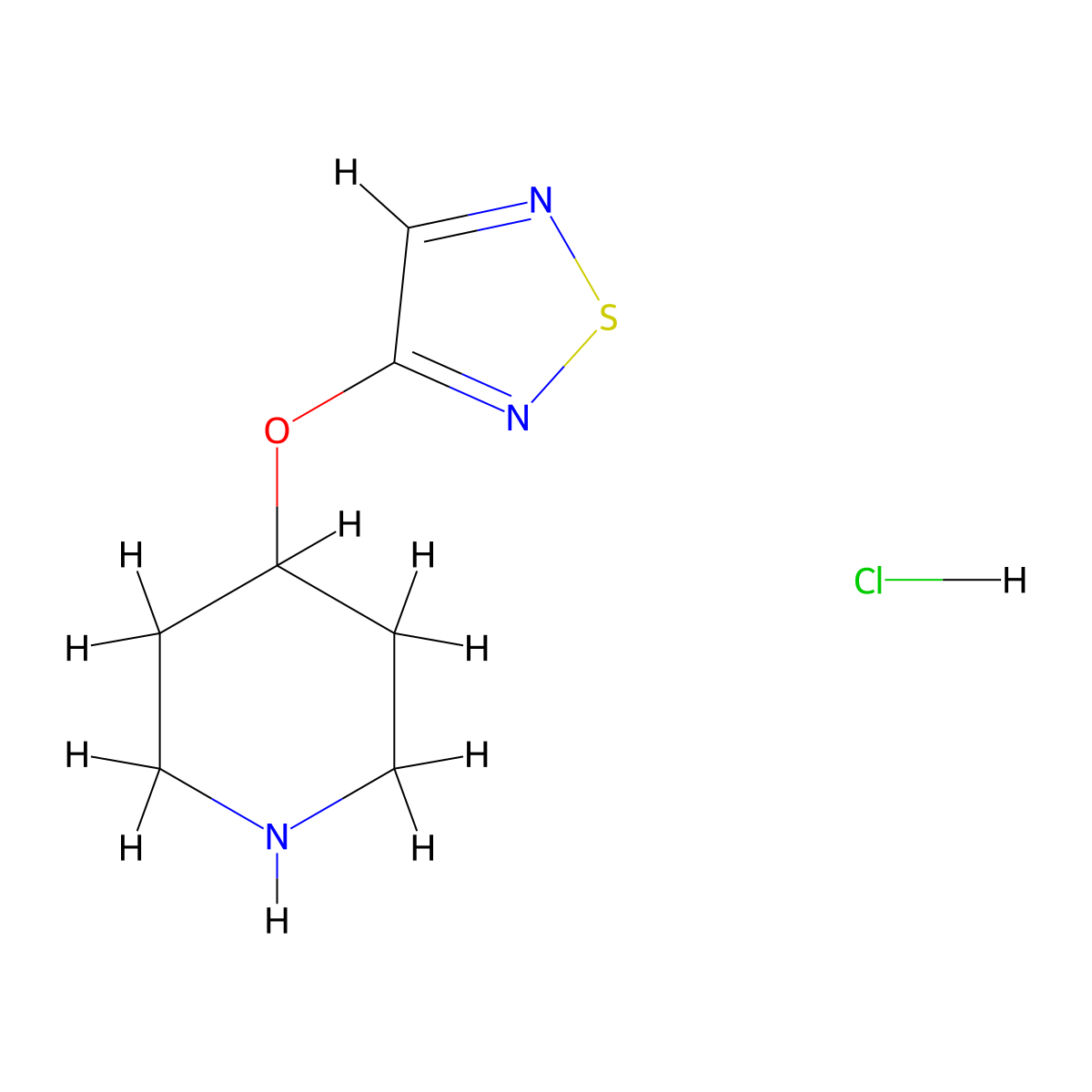 4-(1,2,5-Thiadiazol-3-yloxy)piperidine hydrochloride molecular structure, CAS 2097936-82-6