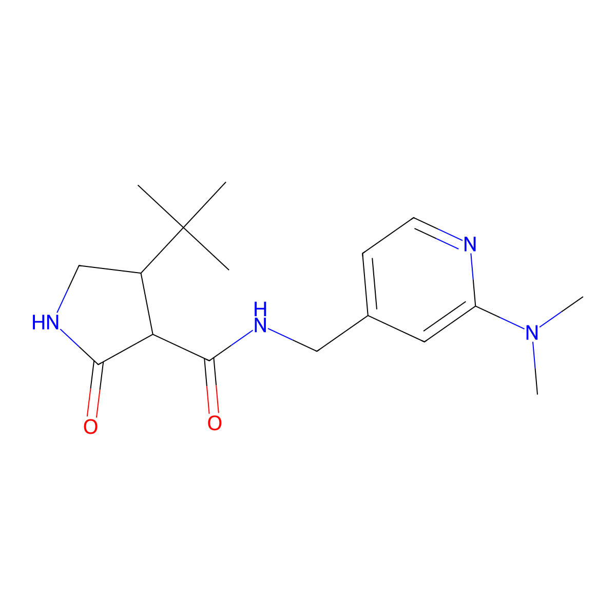 4-tert-butyl-N-{[2-(dimethylamino)pyridin-4-yl]methyl}-2-oxopyrrolidine-3-carboxamide molecular structure, CAS 2097937-01-2