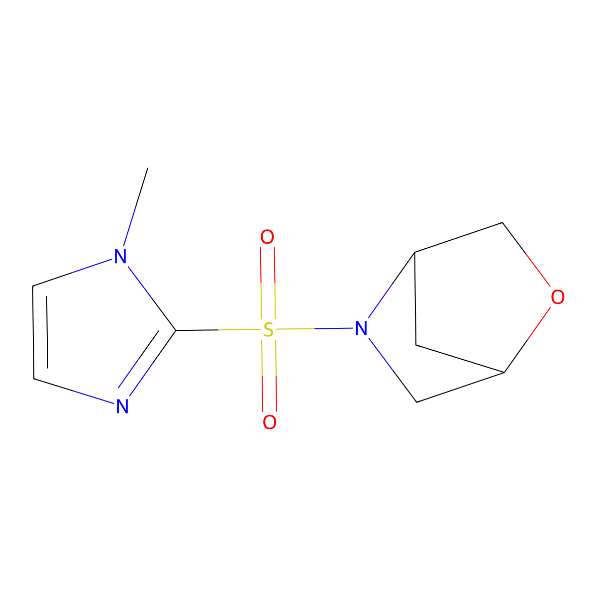 5-[(1-methyl-1H-imidazol-2-yl)sulfonyl]-2-oxa-5-azabicyclo[2.2.1]heptane molecular structure, CAS 2097937-02-3
