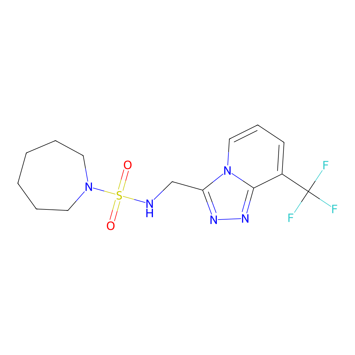 N-{[8-(trifluoromethyl)-[1,2,4]triazolo[4,3-a]pyridin-3-yl]methyl}azepane-1-sulfonamide molecular structure, CAS 2097937-05-6