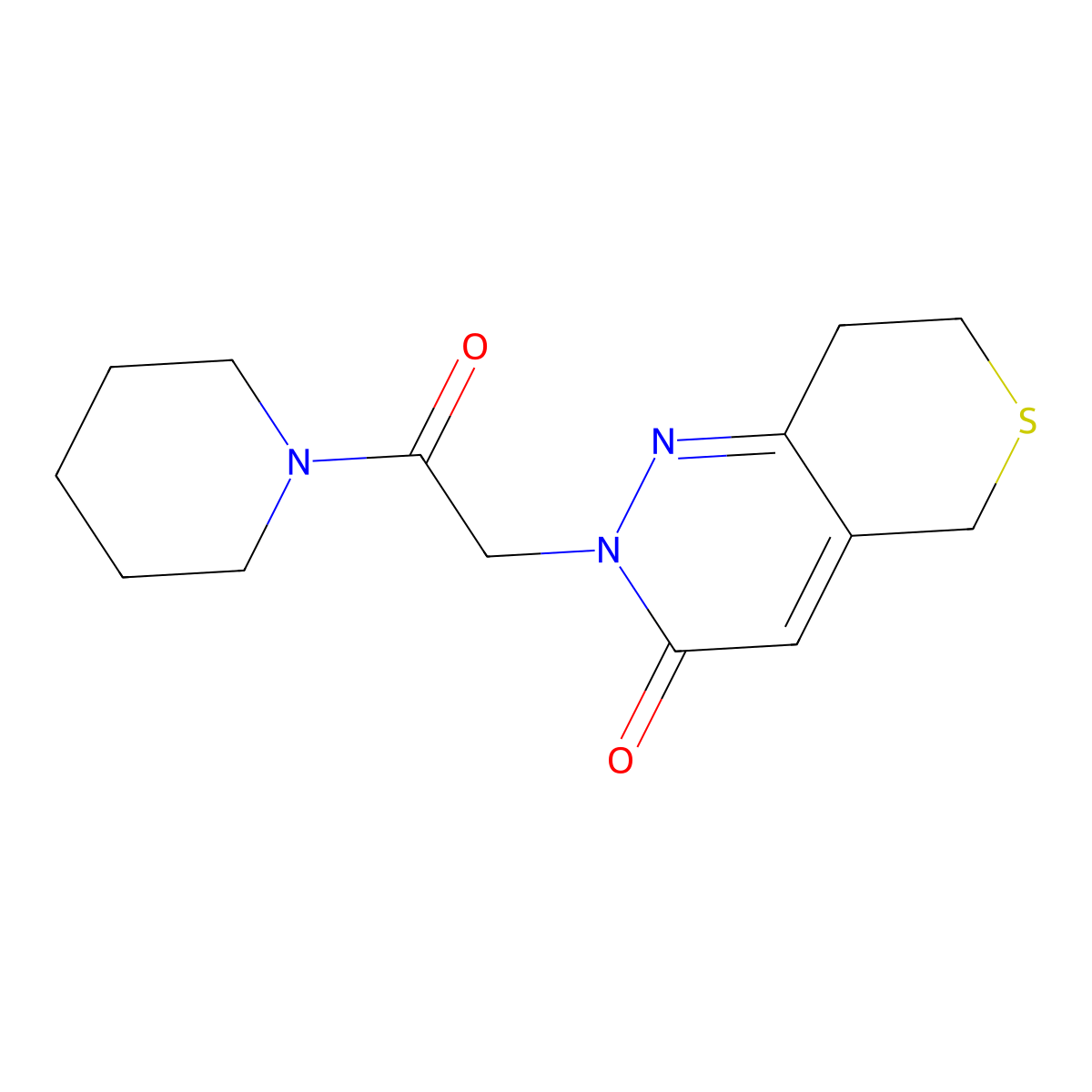 2-[2-oxo-2-(piperidin-1-yl)ethyl]-2H,3H,5H,7H,8H-thiopyrano[4,3-c]pyridazin-3-one molecular structure, CAS 2097937-13-6
