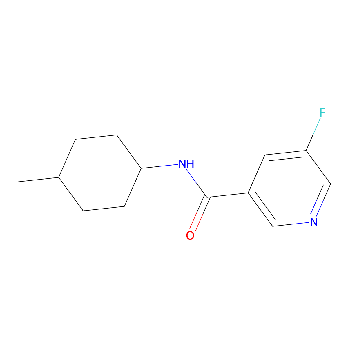 5-fluoro-N-(4-methylcyclohexyl)pyridine-3-carboxamide molecular structure, CAS 2097937-20-5
