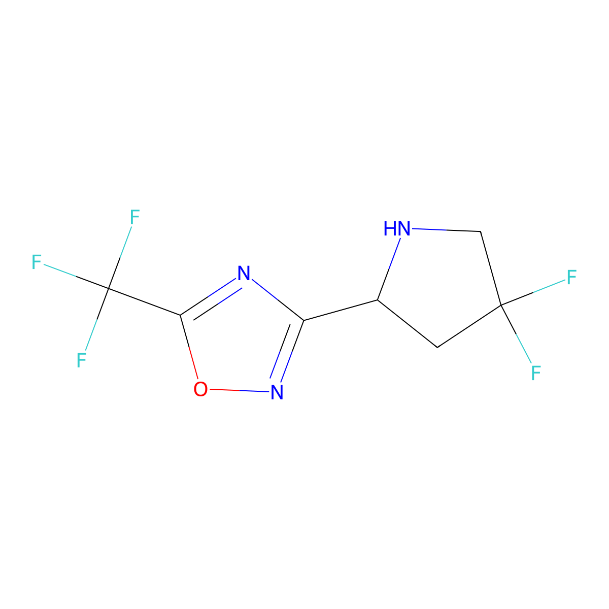 3-(4,4-Difluoropyrrolidin-2-yl)-5-(trifluoromethyl)-1,2,4-oxadiazole molecular structure, CAS 2097937-21-6