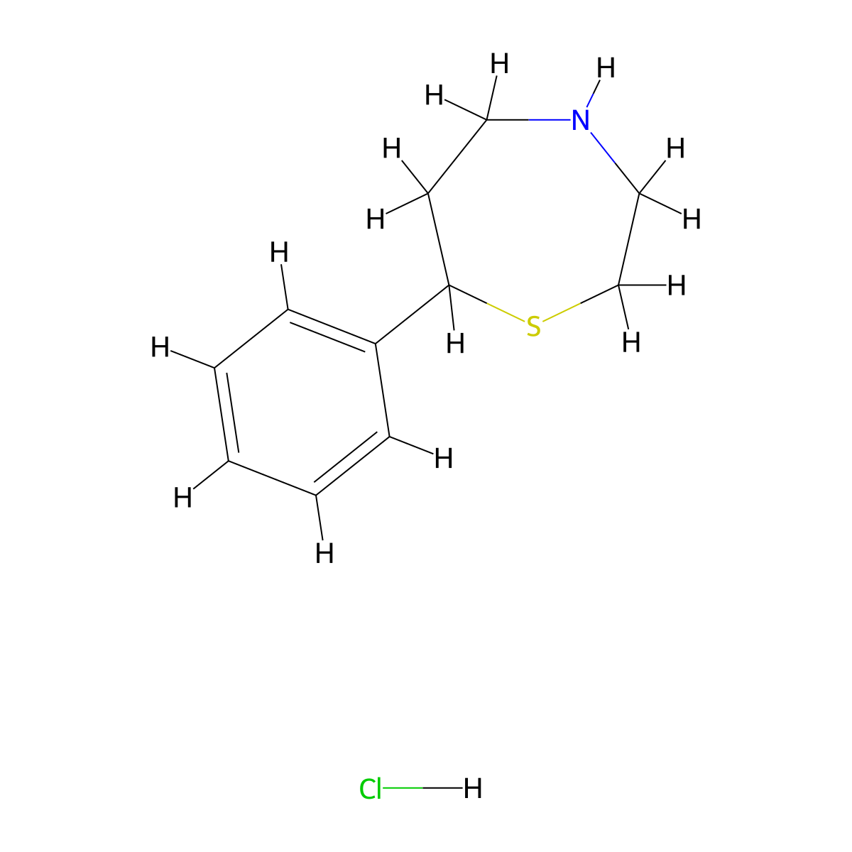 7-Phenyl-1,4-thiazepane hydrochloride molecular structure, CAS 2097937-23-8