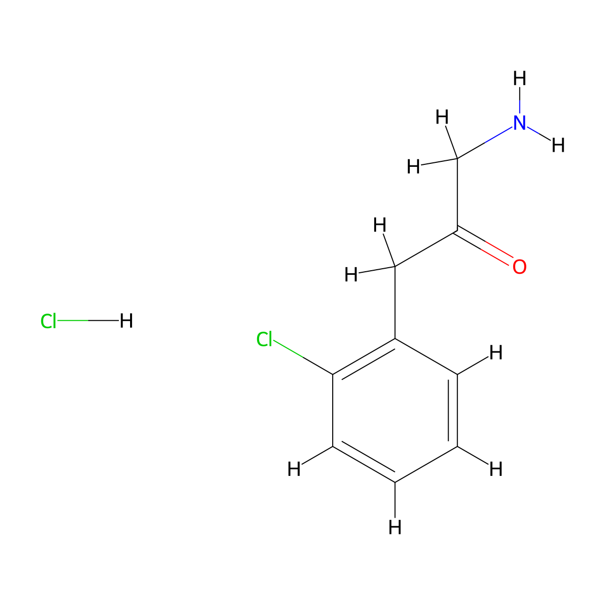 1-Amino-3-(2-chlorophenyl)propan-2-one hydrochloride molecular structure, CAS 2097937-25-0