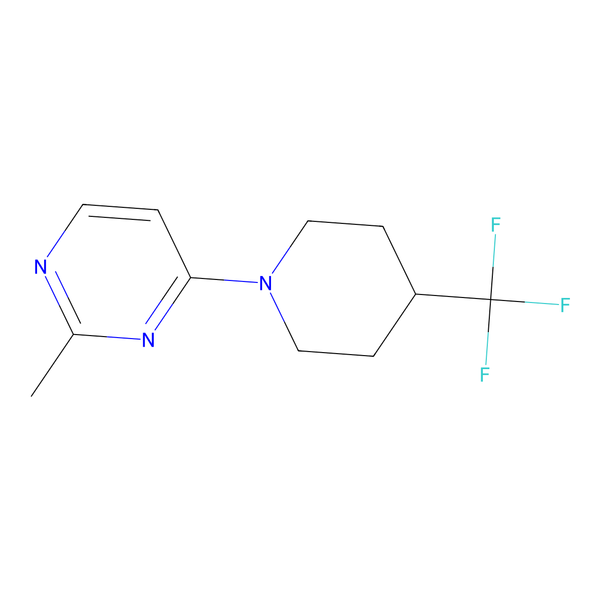 2-Methyl-4-[4-(trifluoromethyl)piperidin-1-yl]pyrimidine molecular structure, CAS 2097937-26-1