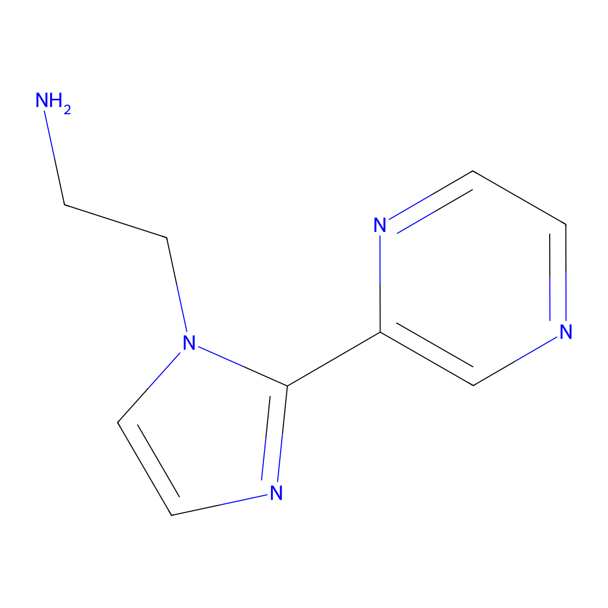 2-[2-(pyrazin-2-yl)-1H-imidazol-1-yl]ethan-1-amine molecular structure, CAS 2097937-27-2