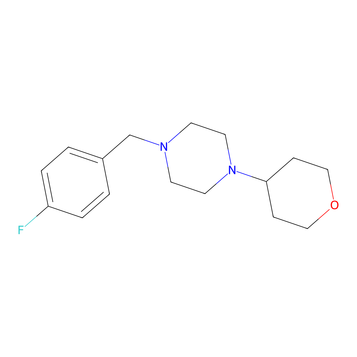 1-[(4-Fluorophenyl)methyl]-4-(oxan-4-yl)piperazine molecular structure, CAS 2097937-28-3