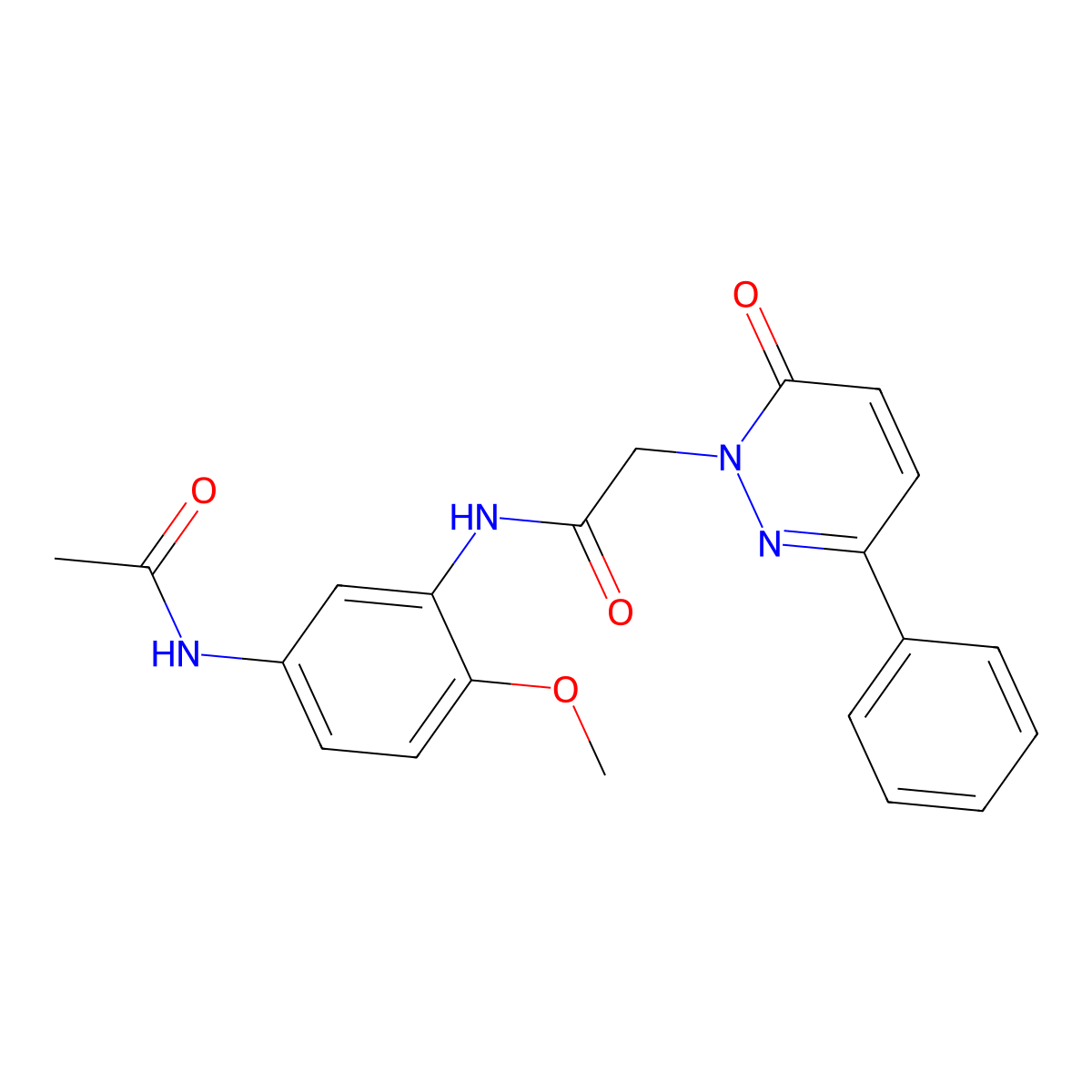N-(5-acetamido-2-methoxyphenyl)-2-(6-oxo-3-phenylpyridazin-1(6H)-yl)acetamide molecular structure, CAS 2097937-31-8