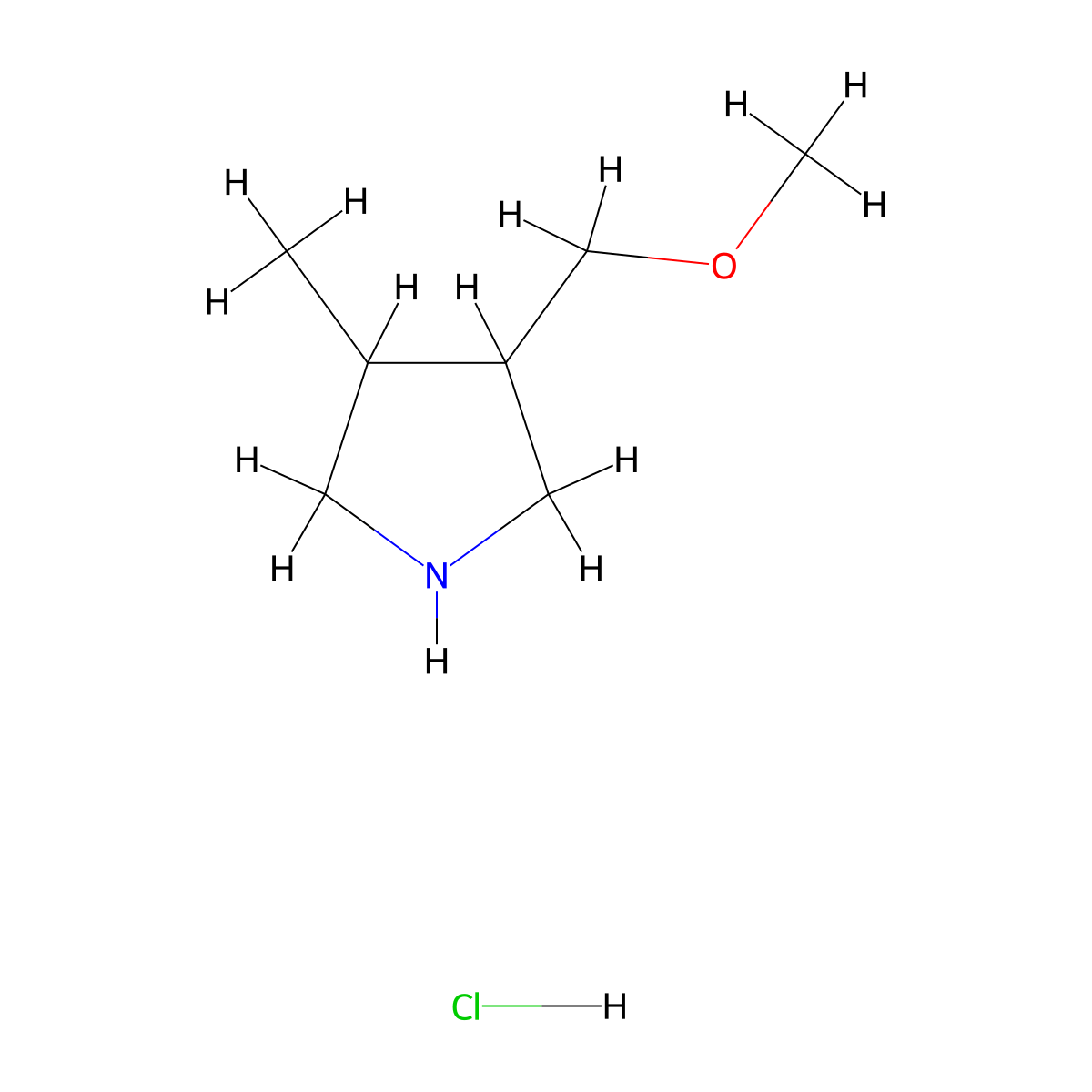 3-(Methoxymethyl)-4-methylpyrrolidine hydrochloride molecular structure, CAS 2097937-33-0