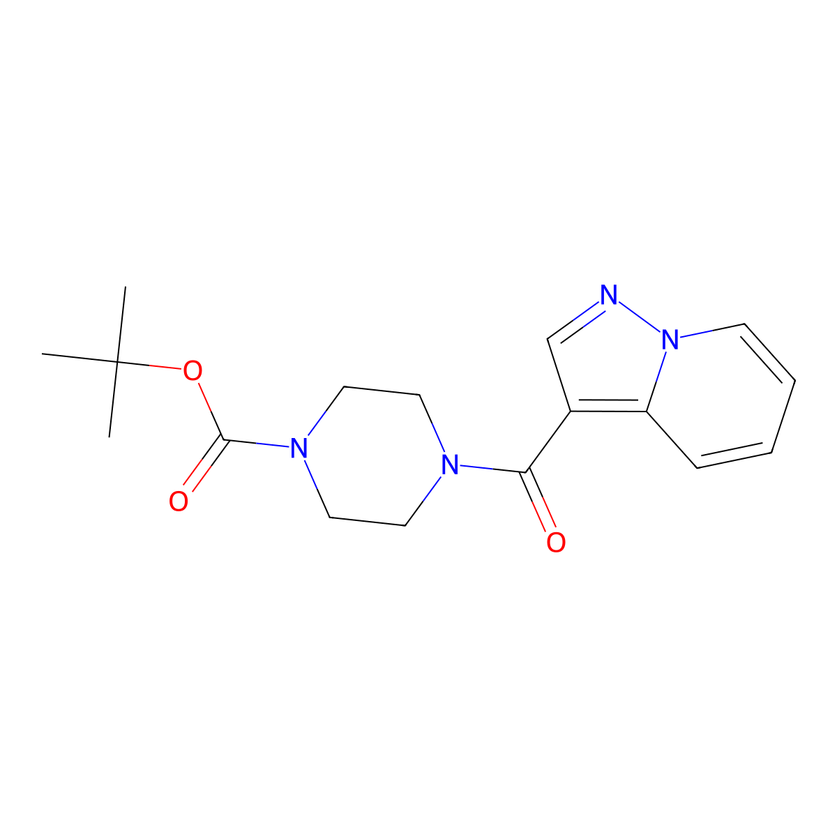 Tert-butyl 4-{pyrazolo[1,5-a]pyridine-3-carbonyl}piperazine-1-carboxylate molecular structure, CAS 2097937-44-3