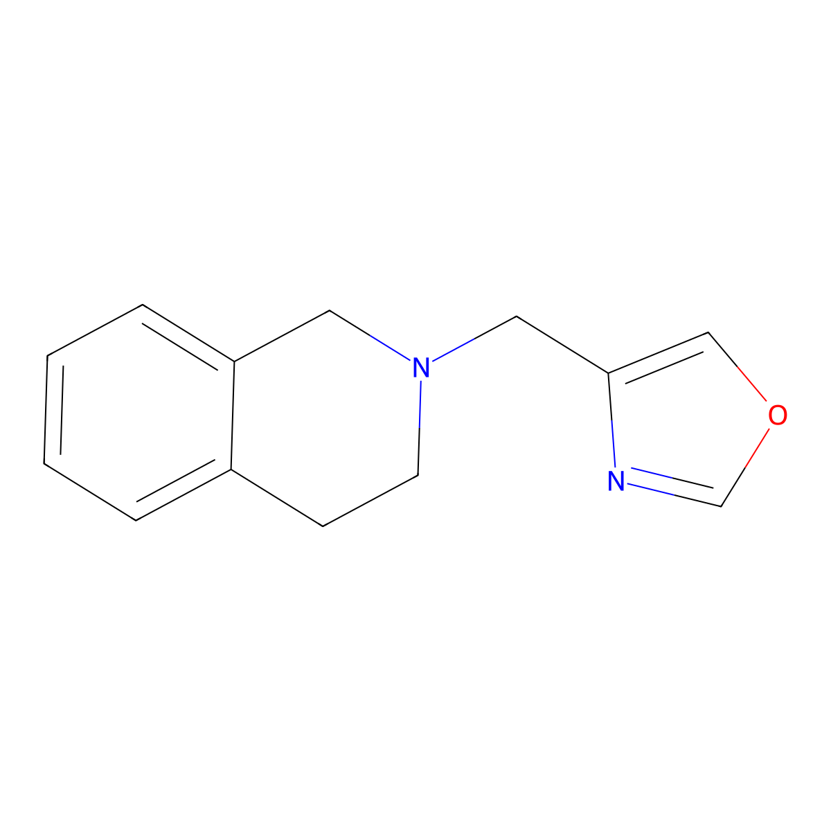 2-[(1,3-Oxazol-4-yl)methyl]-1,2,3,4-tetrahydroisoquinoline molecular structure, CAS 2097937-45-4