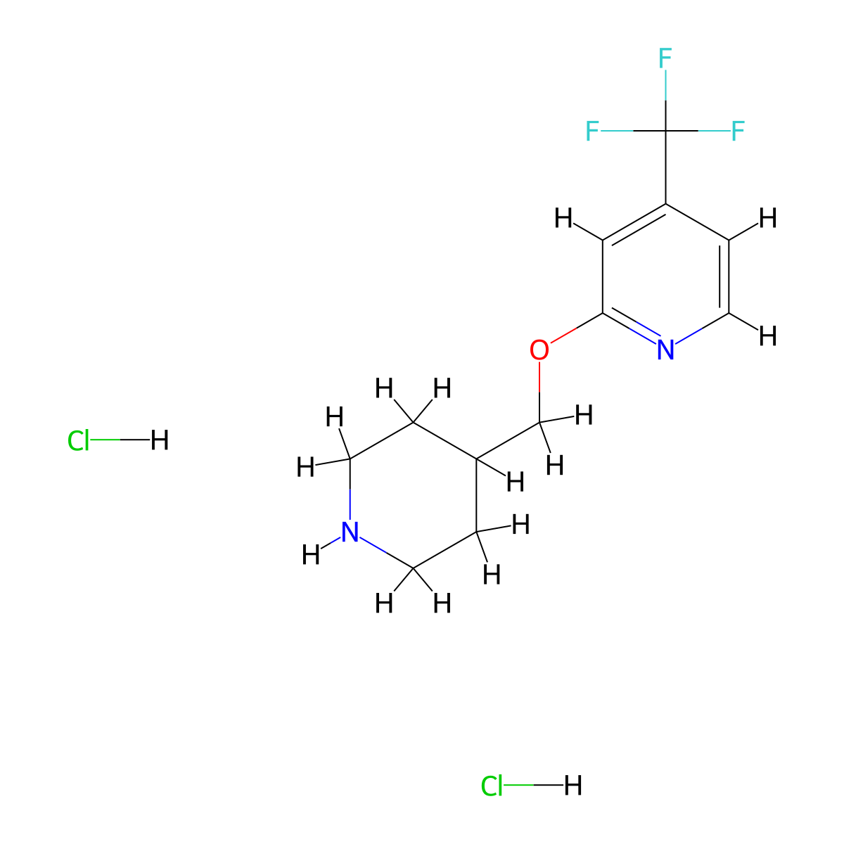 2-[(Piperidin-4-yl)methoxy]-4-(trifluoromethyl)pyridine dihydrochloride molecular structure, CAS 2097937-49-8