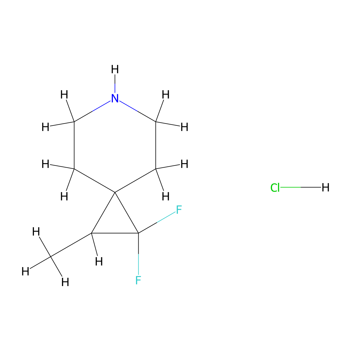 1,1-Difluoro-2-methyl-6-azaspiro[2.5]octane hydrochloride molecular structure, CAS 2097937-52-3