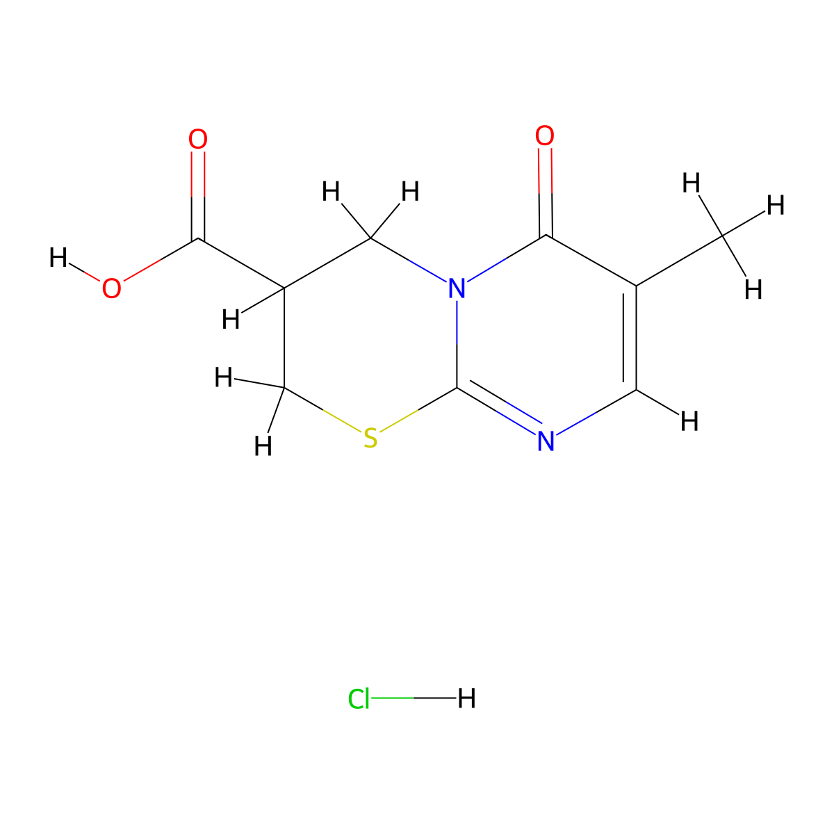 7-methyl-6-oxo-2H,3H,4H,6H-pyrimido[2,1-b][1,3]thiazine-3-carboxylic acid hydrochloride molecular structure, CAS 2097937-57-8