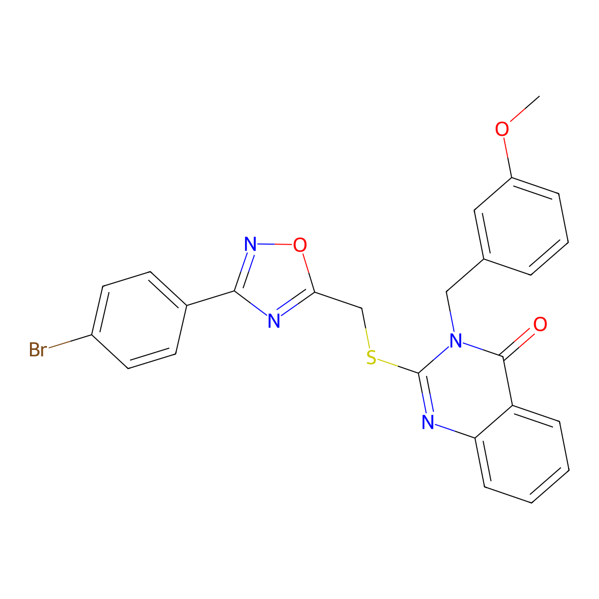2-({[3-(4-Bromophenyl)-1,2,4-oxadiazol-5-yl]methyl}sulfanyl)-3-[(3-methoxyphenyl)methyl]-3,4-dihydroquinazolin-4-one molecular structure, CAS 2097937-74-9