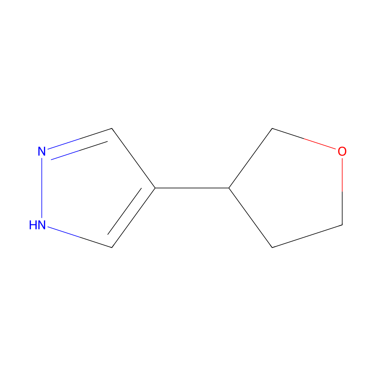 4-(oxolan-3-yl)-1H-pyrazole molecular structure, CAS 2097937-75-0