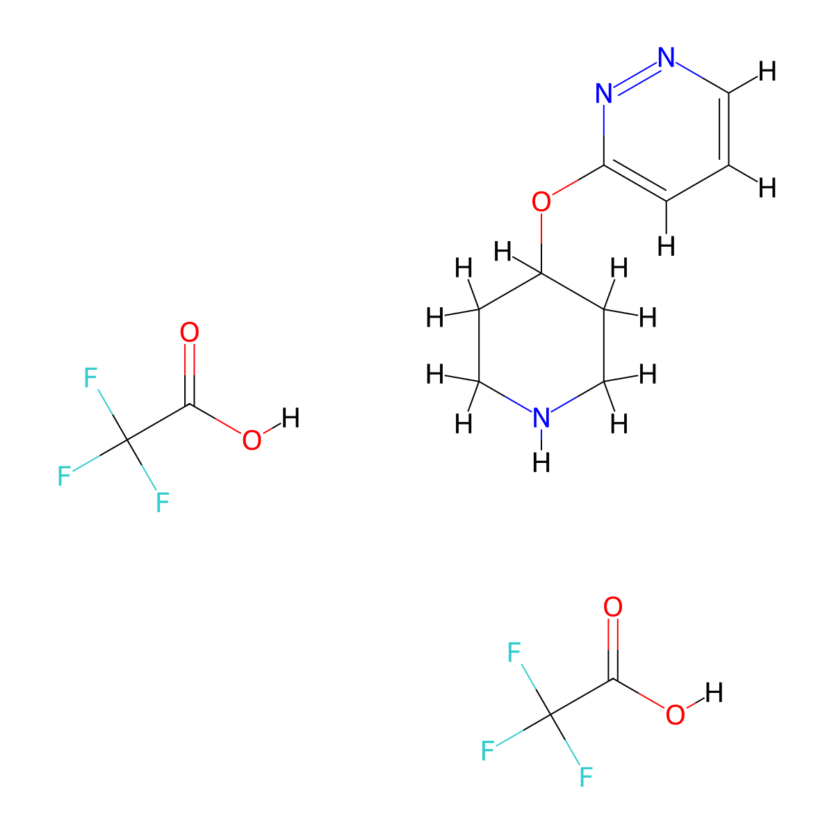 3-(Piperidin-4-yloxy)pyridazine; bis(trifluoroacetic acid) molecular structure, CAS 2097937-76-1