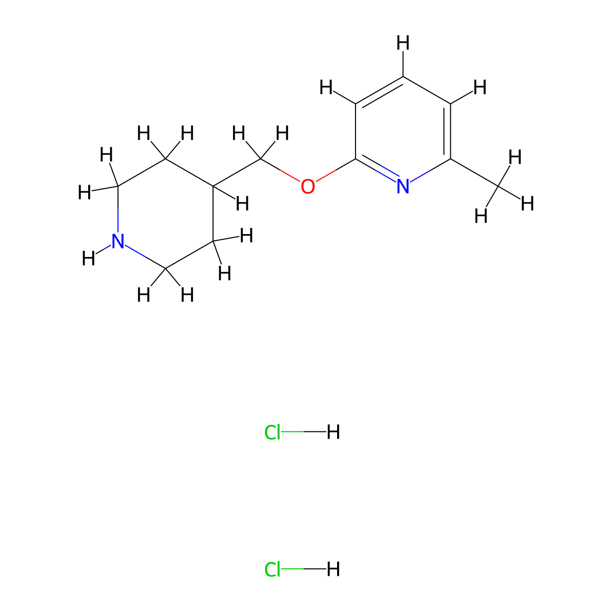 2-Methyl-6-[(piperidin-4-yl)methoxy]pyridine dihydrochloride molecular structure, CAS 2097937-77-2