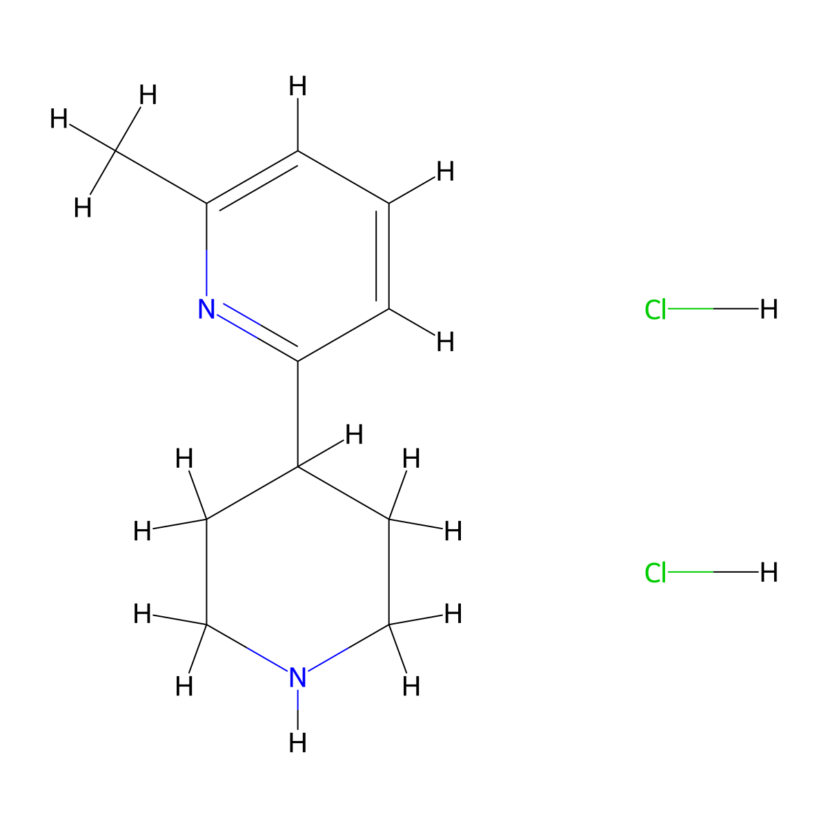 2-Methyl-6-(piperidin-4-yl)pyridine dihydrochloride molecular structure, CAS 2097937-85-2