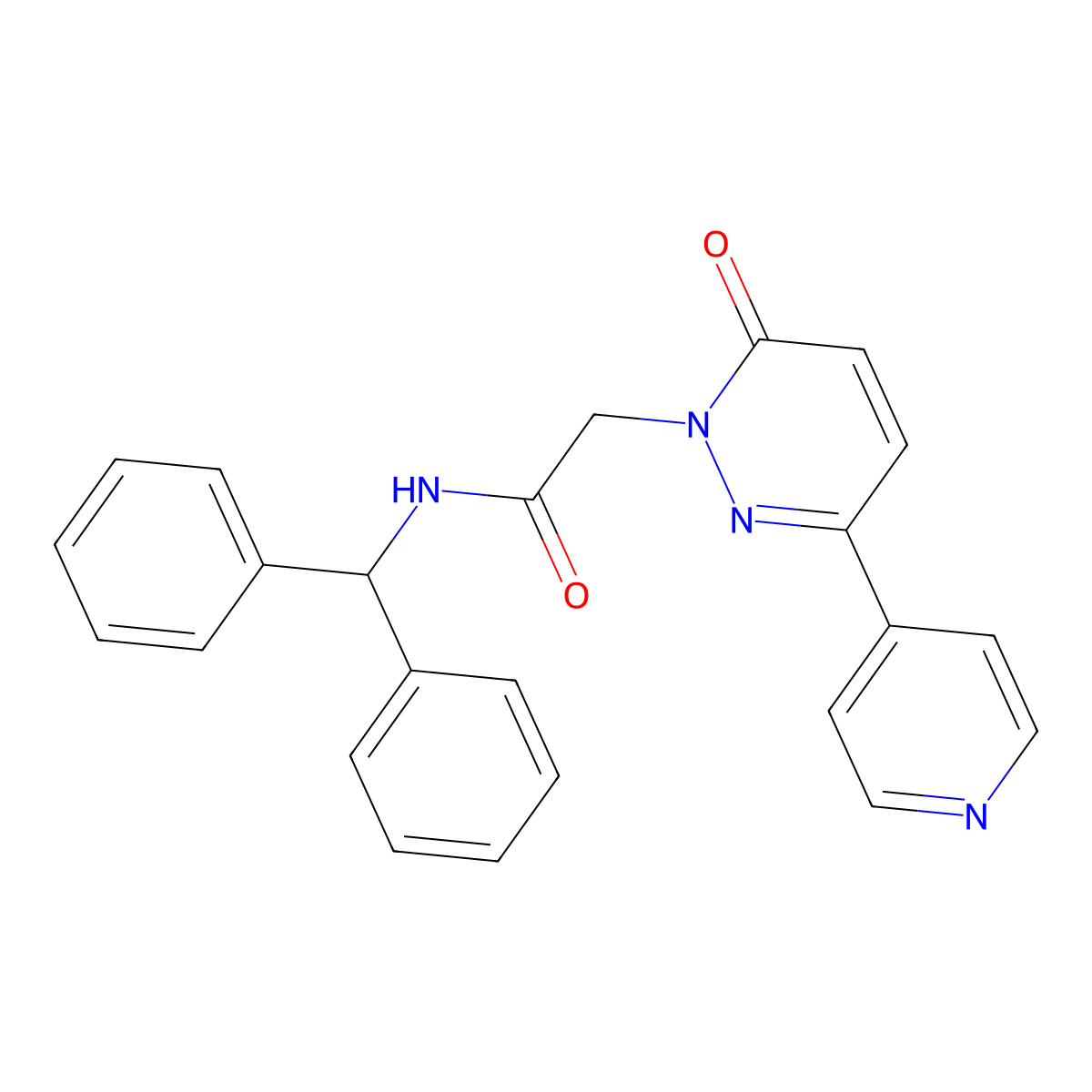 N-benzhydryl-2-(6-oxo-3-(pyridin-4-yl)pyridazin-1(6H)-yl)acetamide molecular structure, CAS 2097937-89-6