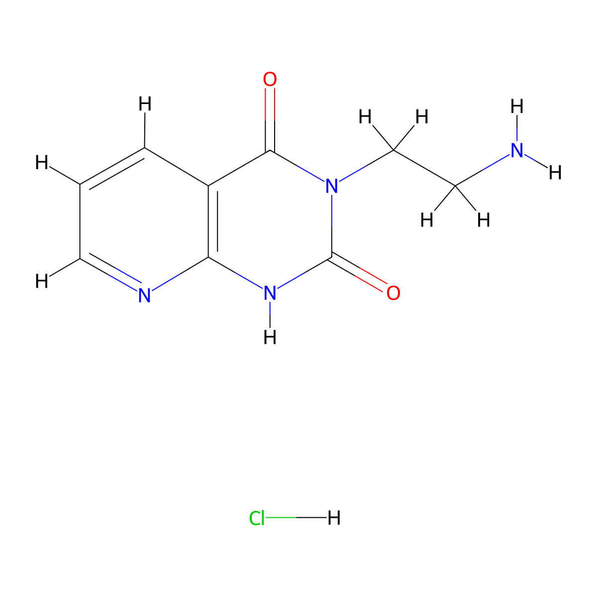 3-(2-aminoethyl)-1H,2H,3H,4H-pyrido[2,3-d]pyrimidine-2,4-dione hydrochloride molecular structure, CAS 2097937-90-9