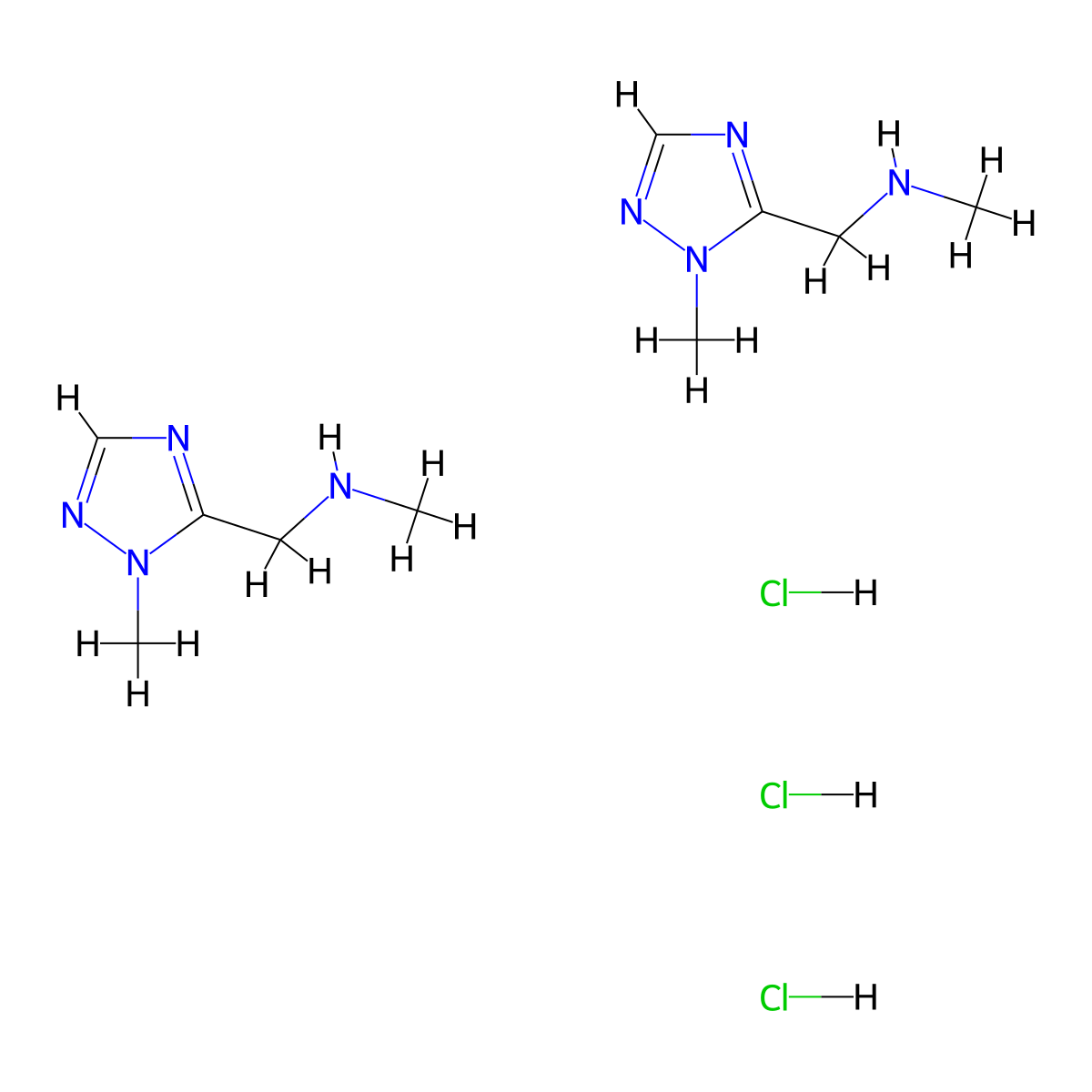 N-Methyl-1-(1-methyl-1H-1,2,4-triazol-5-yl)methanamine sesquihydrochloride molecular structure, CAS 2097937-91-0