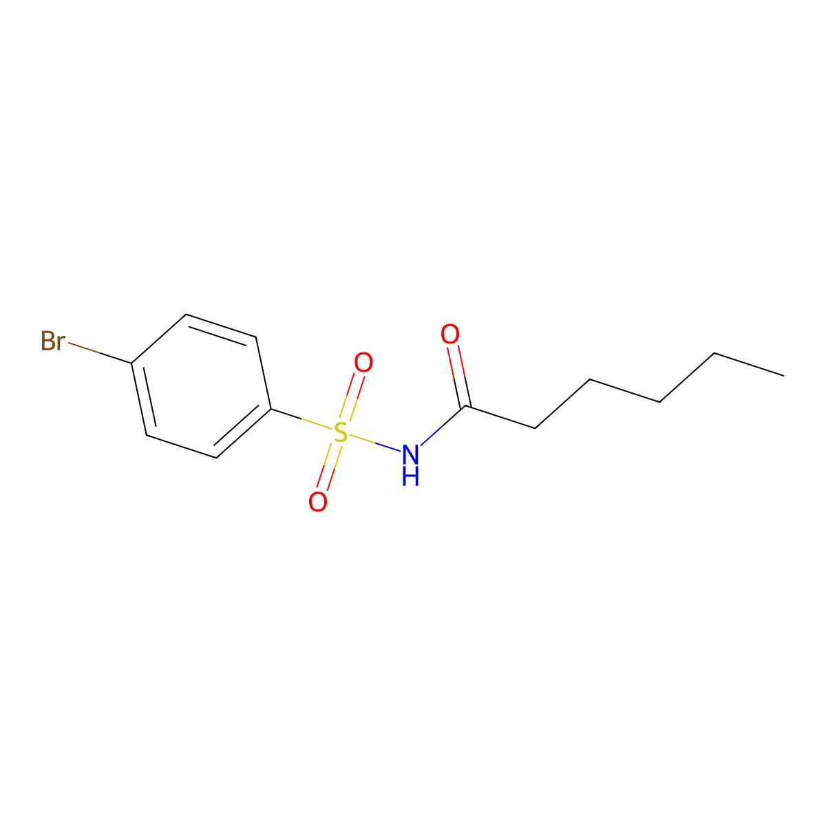 N-((4-Bromophenyl)sulfonyl)hexanamide molecular structure, CAS 2097938-57-1
