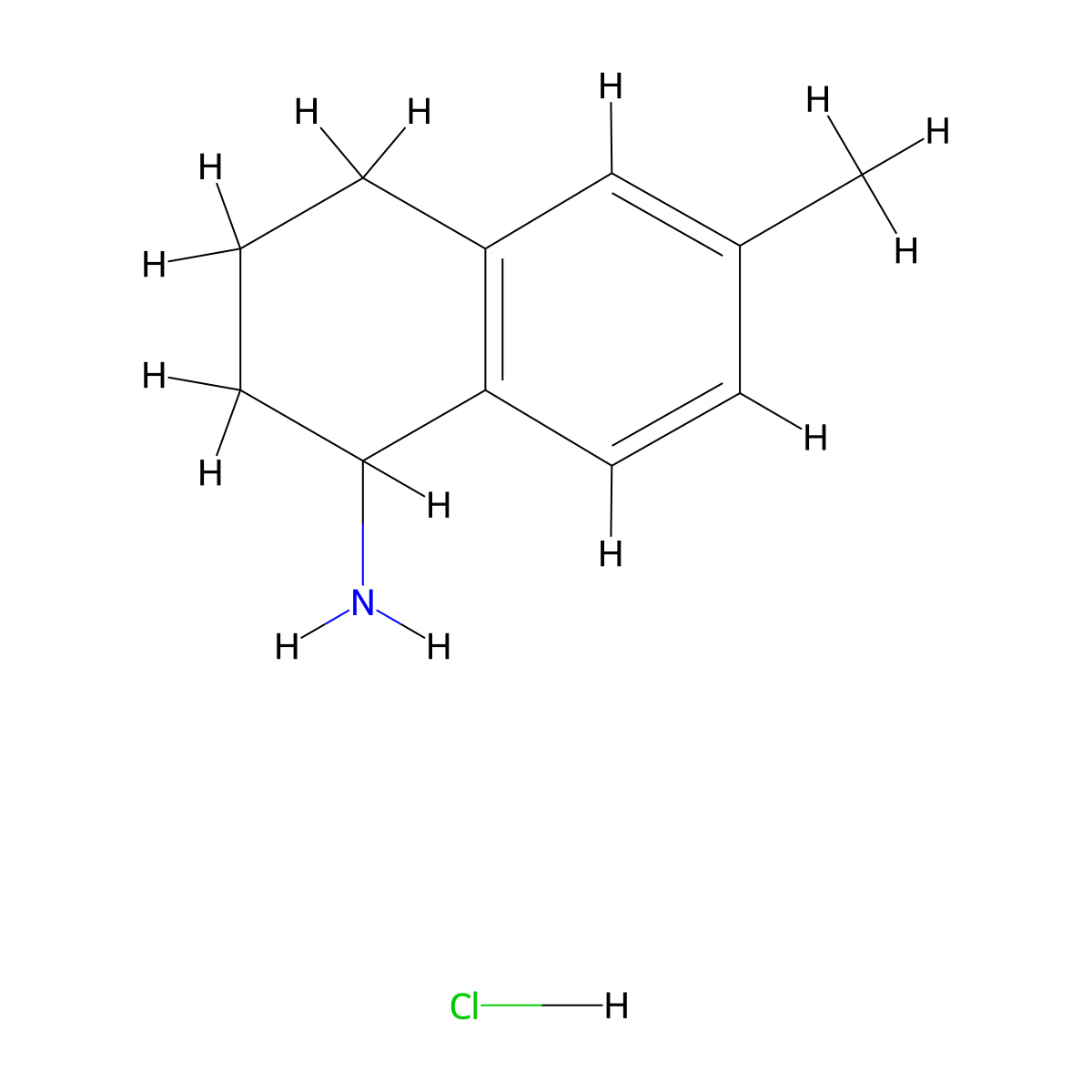 6-Methyl-1,2,3,4-tetrahydronaphthalen-1-amine hydrochloride molecular structure, CAS 2097938-61-7