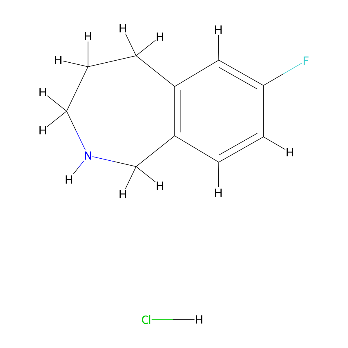 7-Fluoro-2,3,4,5-tetrahydro-1H-benzo[c]azepine hydrochloride molecular structure, CAS 2097938-75-3