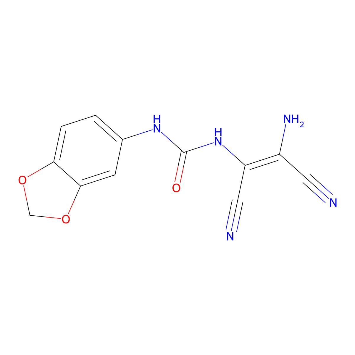 1-(2-Amino-1,2-dicyanoethenyl)-3-(1,3-benzodioxol-5-yl)urea molecular structure, CAS 2097941-47-2