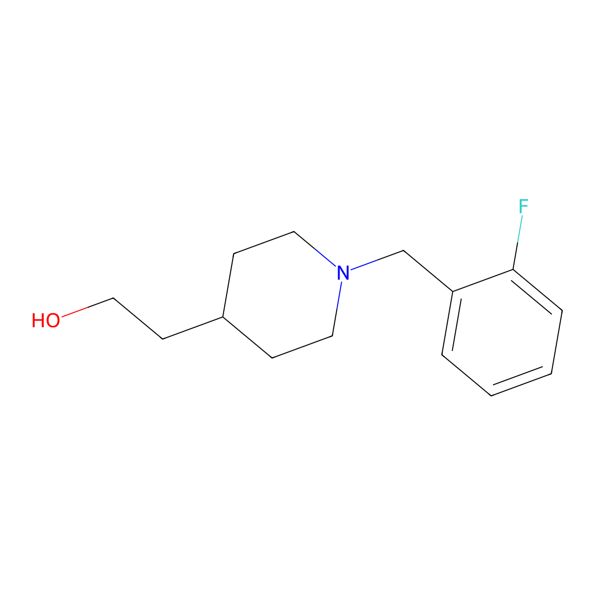 2-(1-(2-Fluorobenzyl)piperidin-4-yl)ethan-1-ol molecular structure, CAS 2097947-02-7